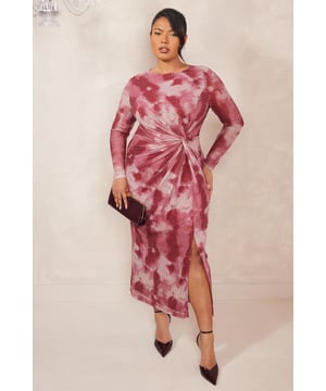 - Mesh finish - Marble print - Rhinestone embellished - Twist knot detail - Model height: 5'7" - Model wears uk 18 / us 14 / eur 46 - Always check the wash care label - Cool hand wash with mild detergent