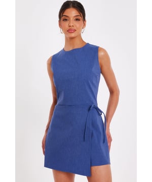 - Denim look - Round neckline - Wrap style - Model height: 5'8" - Model wears uk 8 / us 4 / eur 36 - Always check the wash care label - Cool hand wash with mild detergent
