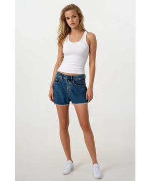 A supersoft relaxed short thats easy through the hip and thigh. The denim has a cutoff hem, the black is a sewn hem ready to roll or wear raw edged. Made from pure cotton denim, Soft Cotton Denim with no stretch for a firm fit. If unsure about sizing please order one size up.

3" Inseam.