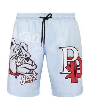 Personalice también su look de tiempo libre. Le proponemos estos boxers de natación con el estampado Bulldog y el Logo.   Nailon con estampado Bulldog en la pierna derecha. La marca aparece en ambas piernas.   Cinturilla elástica con cordón   Parche de goma con PP Hexagon cosido en la pierna izquierda   Dos bolsillos con aberturas   Forro interior de malla