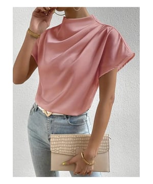 BASIC-STIL  
Keine Dehnung  
Materialzusammensetzung: 95 % Polyester, 5 % Spandex  
Pflegehinweise: Maschinenwäsche kalt, im Trockner bei niedriger Temperatur trocknen  
Importiert  
Produktmaße (Zoll):  
Größe S: Oberlängen 24, Brust 37,8, Ärmellängen 10,6  
Größe M: Oberlängen 24,4, Brust 39,4, Ärmellängen 10,9  
Größe L: Oberlängen 24,8, Brust 41,7, Ärmellängen 11,3  
Größe XL: Oberlängen 25,2, Brust 44,1, Ärmellängen 11,7  