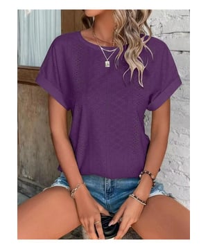 Diseno de ojales.
  Cuello redondo.
  Manga corta.
  Ligeramente elastico.
  Composicion del material: 65% rayon 30% poliester 5% elastano.
  Instrucciones de cuidado: Lavar a maquina con agua fria secar en secadora a temperatura baja.
  Importado.
  Tallas disponibles: S M L XL 2XL.