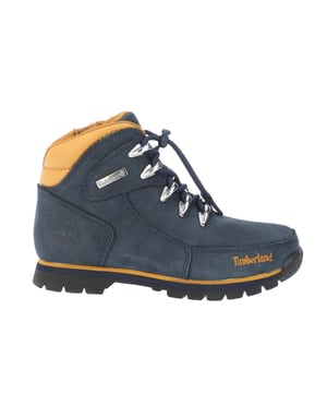 Timberland Jongens Euro Rock Mid Bungee Laarzen in marineblauw.- Nubuck lederen bovenkant. - Vetersluiting.- Gewatteerde kraag en tong.- Verstevigde binnenzool.- Volledig metalen oogjes.- Contrast kraag en zool streep.- Branding op hiel kant en tong.- Rubberen zool.- Ref: A43TR0191