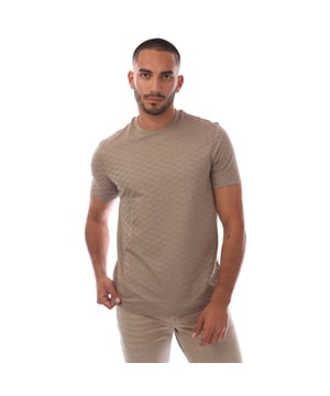 Mens Emporio Armani Allover Jacquard Eagle T- Shirt in brown.- Crewneck.- Short sleeves.- All-over jacquard motif.- Regular fit.- 100% Cotton.- Ref: 8N1TL71JHU6167