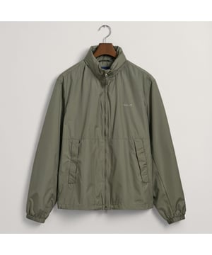 Crafted in recycled polyester with a water-repellent finish  the Light Windshielder is a lightweight zip jacket for transitional weather. The jacket has a front zip closure with side zip pockets  an emergency hood in the collar  and an adjustable drawstring at the hem for a customized fit. The piece is complete with a reflective GANT logo printed at the chest and embroidered at our signature locker loop on the hood.