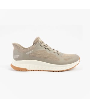 This women's fitness trainer features a synthetic and mesh upper with air-cooled memory foam for comfort. The low-top design with a rubber sole offers relaxed fit and easy slip-in wear