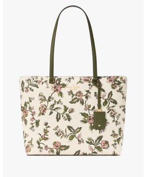 Perfect Forest Blooms Printed Large Tote, Perfect Forest Blooms Printed Large Tote, Fits An Iphone 13 Pro Max, Ipad 9.7", A4 Paper, Large Continental Wallet, Front & Back Slip Pocket, Back Slip & Zip Pocket,  Length: 14.00 Cm,  Width: 40.00 Cm,  Height: 30.00 Cm