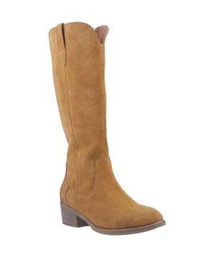 Embrace the cowboy trends with the Isabella long boot, crafted in real suede with Western-inspired buckle detail and a comfy block heel. Seriously cosy, they're the perfect partner for Winter adventures with our WorryFree water repellent tech.