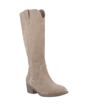 Embrace the cowboy trends with the Isabella long boot, crafted in real suede with Western-inspired buckle detail and a comfy block heel. Seriously cosy, they're the perfect partner for Winter adventures with our WorryFree water repellent tech.