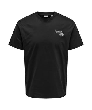 Dieses kurzärmlige T-Shirt von Only & Sons begeistert mit markantem Design und hochwertiger Qualität. Der klassische Rundhalsausschnitt trifft auf einen modernen Moto-Druck auf dem Rücken. Auf der Brust setzen coole Druckdetails stilvolle Akzente. Das unifarbene Design sorgt für vielseitige Kombinationsmöglichkeiten. Dank der hochwertigen Materialien bietet das Shirt einen angenehm weichen Griff und hohen Tragekomfort. Der Regular Fit sorgt für eine bequeme Passform im Alltag. Ideal für lässige Outfits mit Charakter. Perfekt kombinierbar zu Jeans oder Shorts. Ein Must-have für alle, die Statement-Looks lieben. Only & Sons – urbane Mode mit Stil.