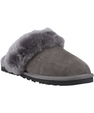 Gemaakt van zacht suède, een flexibele zool en superpluizige schapenvachtvoering, de Samantha Mule Slipper is serieus comfortabel voor de koudere maanden.