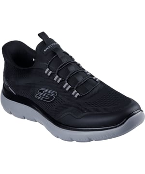 Reach the height of comfort and athletic style with Summits Top Rate Trainers. This stretch-laced design features a No Tie Fit upper and a cushioned Skechers Memory Foam comfort insole.