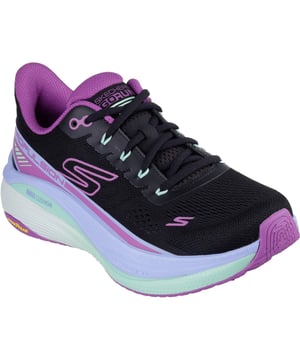 Verbeter je prestaties in ultiem comfort met Skechers Max Cushioning Propulsion. Gemaakt van gerecyclede materialen, deze veganistische hardloopschoenen hebben een uitzonderlijk comfortabele Max Cushioning tussenzool en een antisliplaag van Goodyear Rubber