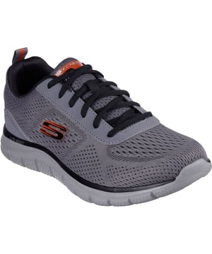 Train in lightweight comfort and sporty style wearing Skechers Track Leshur. This sleek lace-up features an engineered mesh and synthetic upper with a cushioned Skechers Memory Foam comfort insole.