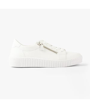 These women's casual trainers feature a leather upper and lining, rubber sole, and lace-up closure. Designed for comfort and breathability with a low heel and low-top style