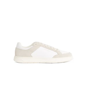 Calvin Klein low-top trainers feature a polyester upper, textile lining, and rubber sole. Designed for comfort and breathability, ideal for casual wear with a lace-up closure and a low heel