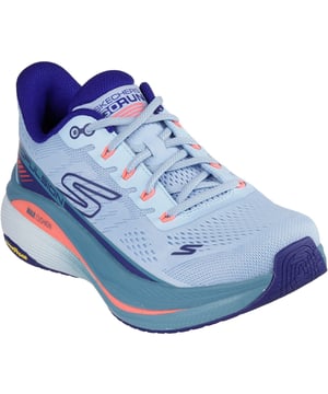 Steigern Sie Ihre Leistung in ultimativem Komfort mit Skechers Max Cushioning Propulsion. Hergestellt aus recycelten Materialien, verfügt dieses vegane Laufmodell über eine außerordentlich komfortable Max Cushioning-Zwischensohle und eine rutschfeste Goodyear-Gummilaufsohle.