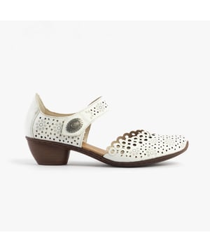 These Mary Jane shoes feature coated leather uppers, synthetic lining, a breathable design, and a low block heel, ideal for casual wear and all-day comfort