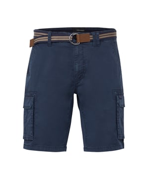 Diese Herren-Cargo-Shorts sind die perfekte Mischung aus Funktionalität und Lässigkeit. Der klassische Regular Fit sitzt bequem und bietet viel Bewegungsfreiheit. Dank normaler Bundhöhe und stabilem Bund mit Knopf und Reißverschluss ist ein sicherer Sitz garantiert. Gürtelschlaufen und der mitgelieferte Gürtel sorgen für zusätzlichen Halt und ein kerniges Finish. Zwei seitliche Eingrifftaschen, großzügige Cargotaschen und Gesäßklappentaschen bieten reichlich Stauraum für unterwegs. Der Look: praktisch und maskulin zugleich. Der knielange Schnitt passt ideal zu Sneakern, Boots oder Sandalen. Robustes Material trifft auf durchdachtes Design. Ein dezenter Label-Aufnäher über der Gesäßtasche rundet den Style stimmig ab. Diese Shorts sind bereit für jedes Sommerabenteuer – mit Komfort, auf den man sich verlassen kann.
