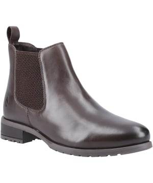 Einfacher Chelsea Stiefel zum Hineinschlüpfen; der Sammie-Stiefel verfügt über einen doppelten elastischen Keil und einen Zuglasche für einfaches Anziehen. Außerdem bietet er ein atmungsaktives Textilfutter und ein gepolstertes Memory-Foam-Lederfußbett für ganztägigen Komfort.