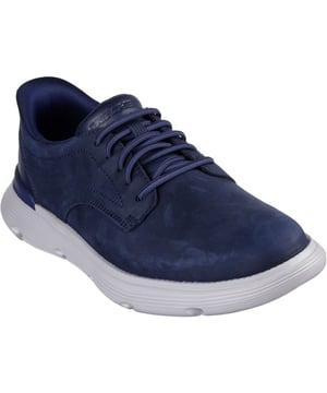 Klassischer lässiger Stil und müheloser Komfort vereinen sich in den Hands Free Slip-ins: Garza - Duran. Mit dem exklusiven Skechers Heel Pillow ausgestattet, verfügt dieser schlupffreie Stil über eine Air-Cooled Memory Foam-Innensohle und Memory Arch für zusätzliche Unterstützung.
