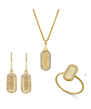 Deze Orphelia Set: Halsketting + Oorbellen + Ring in Goud is gemaakt van de hoogste kwaliteit allergievrij 925 Sterling Zilver. De Orphelia 'Malaga' Vrouwen 925 Sterling Zilver Set: Halsketting + Oorbellen + Ring - Gouden SET-7573/G wordt geleverd in een mooie geschenkdoos en heeft een garantie van twee jaar - het perfecte cadeau om jezelf of een geliefde te verwennen.