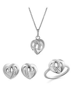 Deze Orphelia Set: Ketting + Oorbellen + Ring in Zilver is gemaakt van de hoogste kwaliteit allergievrij 925 Sterling Zilver. De Orphelia 'Amore' Vrouwen 925 Sterling Zilver Set: Ketting + Oorbellen + Ring - Zilver SET-7577 wordt geleverd in een mooie cadeauverpakking en heeft een garantie van twee jaar - het perfecte cadeau om jezelf of een geliefde te verwennen.