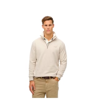 Pull Superdry Essential Logo Henley Herren Beige Baumwolle. Authentisches Kleidungsstück der Marke Superdry - Streetwear-/Sportswear-Design von Superdry - Superdry für Herren Mode, perfekt für den Alltag - Der beige Superdry-Pullover lässt sich hervorragend mit dem Rest Ihrer Garderobe kombinieren - bequeme Baumwollqualität - klassisch - Essential Logo Henley -