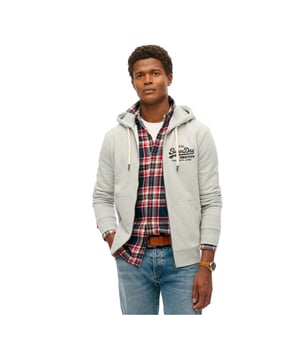 Sweatshirt Superdry Vl Bestickt Herren Grau Baumwolle. Authentisches Kleidungsstück der Marke Superdry - Streetwear/Sportswear-Design von Superdry - Superdry für Herren, perfekt für den Alltag - Sweatshirt von Superdry in Grau, das sich hervorragend mit dem Rest Ihrer Garderobe kombinieren lässt - bequeme Baumwollqualität - klassisch - Vl Bestickt -
