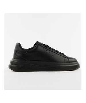 Basket Guess Elba Homme Schwarz Leder. Authentischer Schuh der Marke Guess - Streetwear/Sportswear-Design von Guess - Guess für modebewusste Männer, perfekt für den Alltag - Schwarze Guess-Sneaker passen hervorragend zu Ihrer Garderobe - bequeme Lederoberfläche - klassische Schnürung - Elba - Synthetik.
