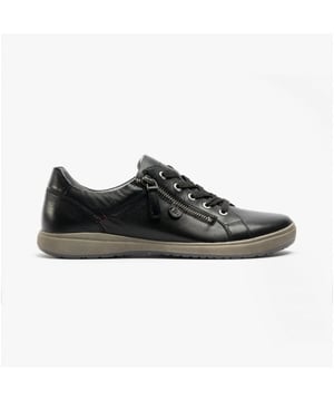 Estas zapatillas de cuero para mujer cuentan con un diseño transpirable y cómodo, con cierre de cordones, punta redonda, caña baja y un tacón plano, ideales para un uso casual.