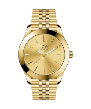 Diese Ice Watch Ice Steel - Gold Analog Uhr für  Damen ist das perfekte Accessoire zum tragen oder verschenken. Ihr Gold 34 mm Rund Gehäuse kombiniert mit dem bequemen Gold Armband aus  Edelstahl garantiert, dass Sie diese atemberaubende Uhr kompromisslos genießen werden. Angetrieben von einem hochwertigen Quarz Uhrwerk und wasserdicht bis 10 bars, läuft Ihre Uhr stets weiter. Elegant – sportliches und modernes Design, perfekt für Damen. Diese analoge Uhr ist mit leuchtenden Zeigern ausgestattet. Hochwertiges Gold-Edelstahlarmband, 19 cm lang und 17 mm breit, mit Faltschließe mit Druckverschluss. Gehäusedurchmesser: 34 mm,Gehäuse Höhe: 10 mm, Gehäusefarbe: Gold, Zifferblattfarbe: Gold