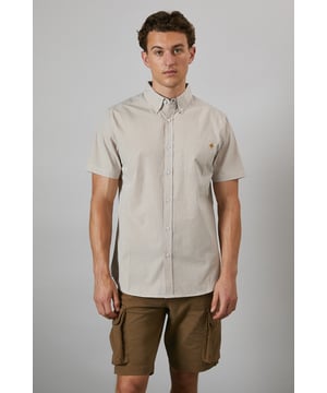 Yellow Micro Grid Check Short Sleeve Shirt