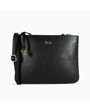 Size: 21cm x 15.5cm x 1cm. The 'Sophia' is handcrafted with our signature pebble grain premium leather which gets better as it ages. Add a sophisticated touch to your outfit with our slim and sleek crossbody bag featuring a zip-top closure to fit all your daily essentials safely and securely. Whether you're out shopping, heading on a city break, dashing to dinner or raging to a concert, 'Sophia' is the perfect crossbody for every occasion and outfit. Zip top closure to store your daily essentials safely and securely. Detachable and adjustable leather shoulder strap for comfortable carry. Can be used as a crossbody or a clutch bag (detachable shoulder straps). Beautified with signature 'Red Heart Bird' charm in gold finish. Lightweight and travel friendly. Fully branded cotton lining for a premium sophisticated look. Fittings colour: Pale Gold. Composition: Body: 100% Genuine Leather, Lining: Cotton