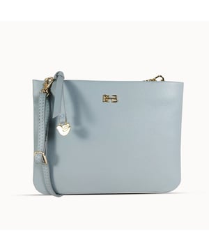Size: 21cm x 15.5cm x 1cm. The 'Sophia' is handcrafted with our signature pebble grain premium leather which gets better as it ages. Add a sophisticated touch to your outfit with our slim and sleek crossbody bag featuring a zip-top closure to fit all your daily essentials safely and securely. Whether you're out shopping, heading on a city break, dashing to dinner or raging to a concert, 'Sophia' is the perfect crossbody for every occasion and outfit. Zip top closure to store your daily essentials safely and securely. Detachable and adjustable leather shoulder strap for comfortable carry. Can be used as a crossbody or a clutch bag (detachable shoulder straps). Beautified with signature 'Red Heart Bird' charm in gold finish. Lightweight and travel friendly. Fully branded cotton lining for a premium sophisticated look. Fittings colour: Pale Gold. Composition: Body: 100% Genuine Leather, Lining: Cotton