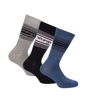 Wrangler 3 Pack of Socks in blue.- 3-pack.- Ribbed construction.- Wrangler branding.- Bamboo.- 75% Viscose  21% Polyester  2% Elastane  2% Polyamide.- Ref: S525125WRA3PK
