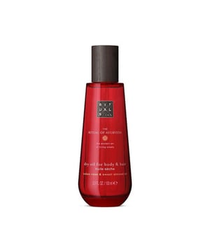 Enhance your body care routine with this lightweight dry oil inspired by ancient Ayurvedic tradition.
With Indian rose, nourishing sweet almond oil, anti-inflammatory moringa oil, and moisturizing coconut oil, this 90% natural dry oil nourishes the skin according to Ayurvedic tradition.
The dry oil has a light texture that is easily absorbed, perfect for body and hair.

Texture- Oil	
Cruelty free	

How to use- 
Spray the oil into your hands and apply it to dry areas of your skin, all over your body, or to the ends of your hair for fragrant nourishment.