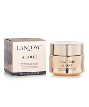 Expertly formulated in an iconic melting film texture, Lancôme’s patented generous, creamy formula delivers nurturing sensoriality while continuously diffusing actives deep into skin. Absolue The Eye Cream is powered by Absolue Exclusive T12 Biotech Pearl™, selected by Artificial Intelligence from 4 trillion potential actives for its superior smoothing action, and Absolue Perpetual Rose™, the one and only rose proven to activate AMPK, skin's longevity molecule.

Use daily, in your morning and/or night skincare routine after cleansing and toning skin. 

1. Apply a dab of cream with your fingertips to the eye contour. 
2. With 2 fingers, swipe under the eye and upper eyelids. 
3. Use double fingers to pull up eye contour and smooth between eyebrows. 

For enhanced application experience, use the new & exclusive Golden Eye Massage Pearl to gently massage eye contours.