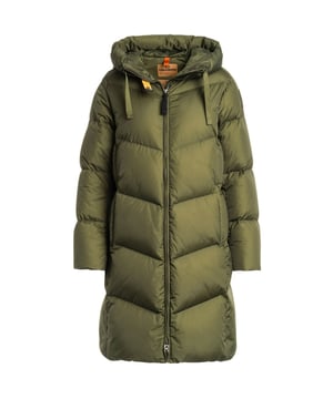 Experience exceptional warmth and style with the Parajumpers Rindou Rosemary Green Long Hooded Down Jacket. Crafted from durable 100% polyamide, this women's jacket offers superior insulation with its premium down filling, perfect for chilly days. The long design and hood provide extra protection against the elements, while the distinctive rosemary green color adds a fresh, sophisticated touch to your winter wardrobe. Designed in China with attention to quality, this jacket combines functionality and fashion effortlessly, making it an essential piece for staying cozy and chic throughout the season