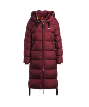 Experience exceptional warmth and style with the Parajumpers Panda Amarone Burgundy Long Hooded Down Jacket. Crafted from 100% polyamide, this women's jacket offers durable protection against the cold while maintaining a lightweight feel. Its rich Amarone burgundy color adds a sophisticated touch to your winter wardrobe. Designed with a long cut and a practical hood, it ensures maximum coverage and comfort during chilly days. Made in Indonesia with attention to quality, this jacket combines functionality and fashion, making it an essential piece for staying cozy and chic throughout the season