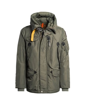 Experience exceptional warmth and style with the Parajumpers Right Hand Thyme Green Down Jacket. Crafted from durable 100% polyamide, this men's jacket offers superior insulation with premium down filling, ensuring comfort in cold weather. Its rich thyme green color adds a sophisticated touch to your winter wardrobe, while the high-quality construction guarantees long-lasting wear. Designed for both functionality and fashion, this jacket is perfect for outdoor adventures or urban settings, keeping you cozy without compromising on style. Elevate your cold-weather gear with this versatile and reliable Parajumpers essential