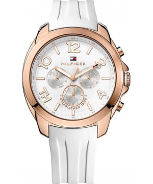 Tommy Hilfiger 1781388 - Reloj para mujer autom&#225;tico acero inoxidable&bull; material: acero inoxidable&bull; cristal: min&egrave;ral&bull; pulsera: resina&bull; correa: rosa&bull; resistencia al agua: 0 m (0 ATM)&bull; tama&ntilde;o de la caja: 42 mm