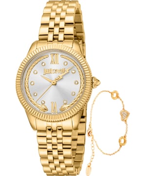 Zoals we van een gerenommeerde fabrikant als Just Cavalli mogen verwachten, ontvang je een horloge dat de tand des tijds zal doorstaan. Alle Just Cavalli horloges zijn vervaardigd met sterke en duurzame onderdelen, zodat je gloednieuwe JC1L315M0055 Dameshorloge en armband geschenkset jarenlang probleemloos om je pols blijft tikken. Afmetingen (cm): 10x10x5