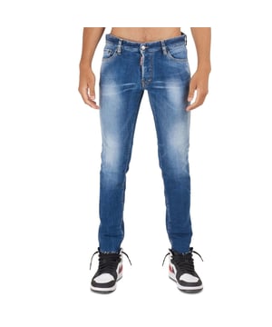 DSQUARED2 Slim Cropped Jeans in navy blue combine style and comfort with a modern slim fit and cropped length, perfect for a contemporary look. Crafted from 99% cotton and 1% elastane, these jeans offer durability with a slight stretch for ease of movement. Their premium denim fabric ensures long-lasting wear, while the sleek design makes them versatile for both casual and smart-casual occasions. Elevate your wardrobe with these stylish, comfortable jeans that blend classic craftsmanship with a trendy edge