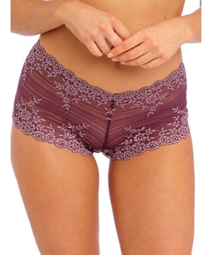 Wacoal Embrace Lace Boy Short Brief. Low rise with stretch floral lace. The product is hand-wash only.