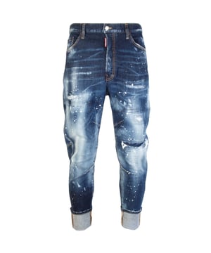 Elevate your wardrobe with the Dsquared2 Combat Jean in dark blue denim, crafted from a premium blend of 98% cotton and 2% elastane for exceptional comfort and durability. These men's jeans combine a classic navy blue shade with a modern combat-inspired design, offering both style and functionality. The slight stretch ensures a perfect fit that moves with you, making them ideal for everyday wear or casual outings. Experience the perfect balance of ruggedness and sophistication with these versatile jeans that effortlessly enhance any look