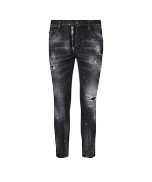 Discover the perfect blend of style and comfort with the Dsquared2 Skater Jean in Black Faded Denim. Crafted from 98% cotton and 2% elastane, these men's jeans offer a soft, breathable feel with just the right amount of stretch for ease of movement. The faded black wash adds a trendy, worn-in look that pairs effortlessly with any casual outfit. Designed for a relaxed skater fit, these jeans provide both freedom and a modern silhouette, making them an essential addition to your wardrobe for everyday wear or weekend adventures. Elevate your denim collection with these versatile, high-quality jeans