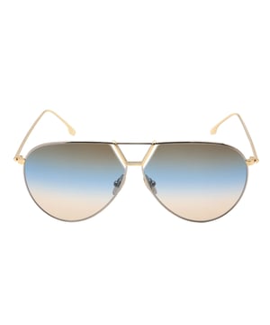 Elevate your style with the Victoria Beckham Gold Sunglasses, a perfect blend of luxury and modern design. Featuring a sleek gold frame that complements any outfit, these sunglasses offer both elegance and durability. The carefully crafted lenses provide excellent protection against harmful UV rays while enhancing visual clarity. Designed for women who appreciate sophistication, the lightweight construction ensures comfortable wear throughout the day. With precise dimensions tailored for a flattering fit, these sunglasses are an essential accessory for making a confident fashion statement wherever you go. 100% Metal
