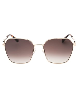 Discover the elegance of Marc Jacobs Gold Havana Detail Sunglasses, designed to elevate your style with a sophisticated blend of gold accents and rich Havana frames. These sunglasses feature a comfortable fit with dimensions of 58mm lens width, 17mm bridge, and 140mm temple length, ensuring both fashion and function. The brown shaded lenses provide excellent sun protection while adding a warm, classic touch to your look. Perfect for women who appreciate timeless luxury, these sunglasses are a must-have accessory to enhance any outfit with a chic, polished finish. 100% Metal