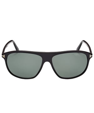Tom Ford Black Sunglasses, Lens Width = 60mm, Nose Bridge Width = 14mm, Arm Length = 140mm, Sunglasses, Sunglasses Case, Cleaning Cloth and Care Instructions all Included, 100% Protection Against UVA & UVB Sunlight and Conform to British Standard EN 1836:2005, Green Polarized Lens